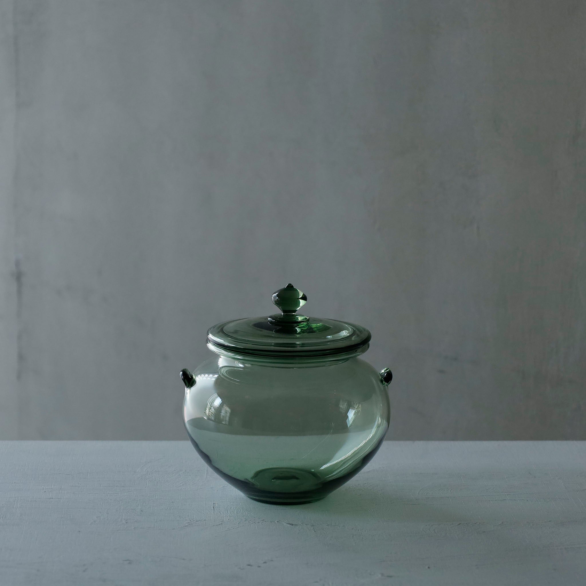 ●26-TE-124 耳付蓋物 MOSS GREEN A