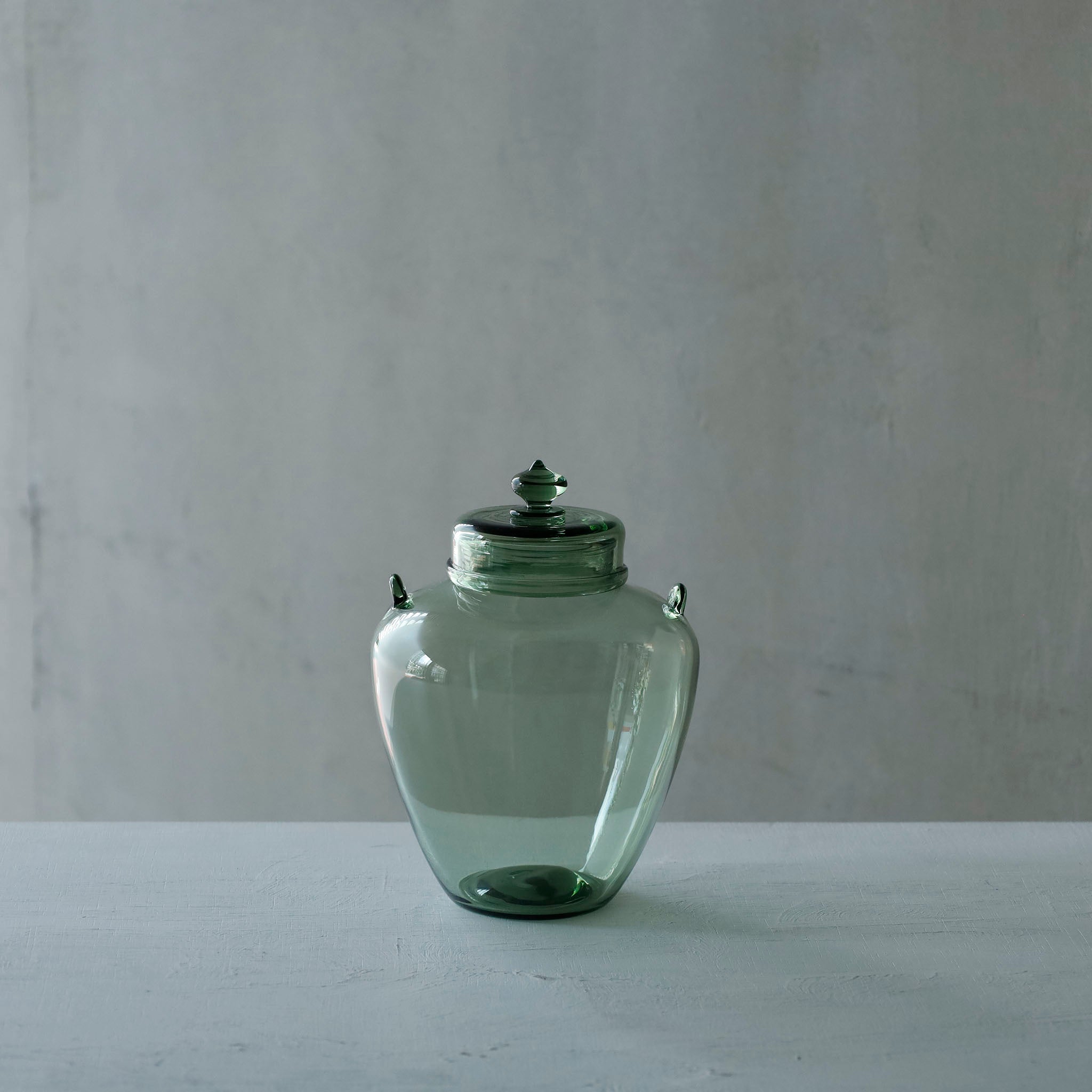 ●26-TE-124 耳付蓋物 MOSS GREEN B