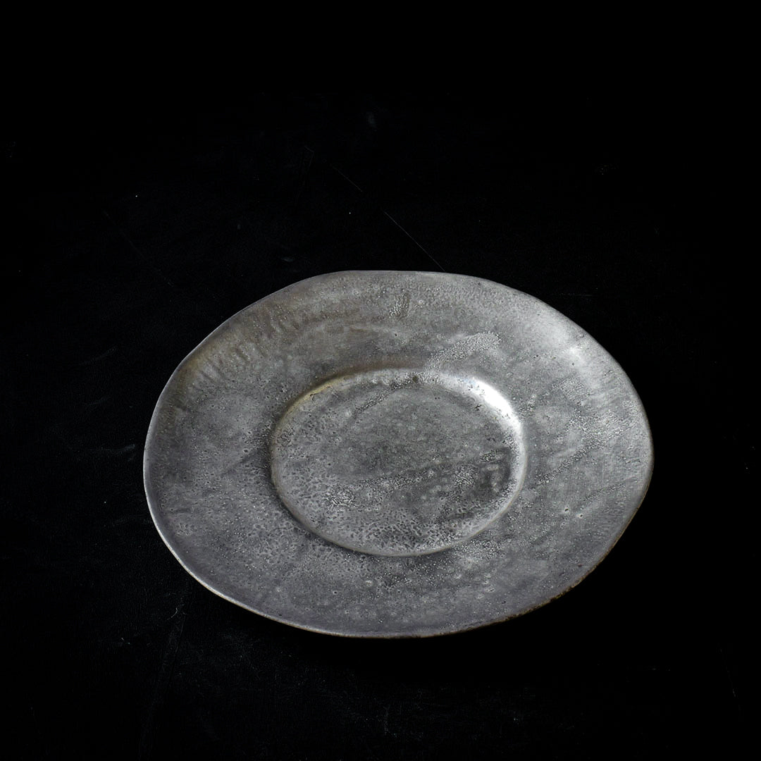 ●25-IY-13銀&白金リムプレート(約21㎝)