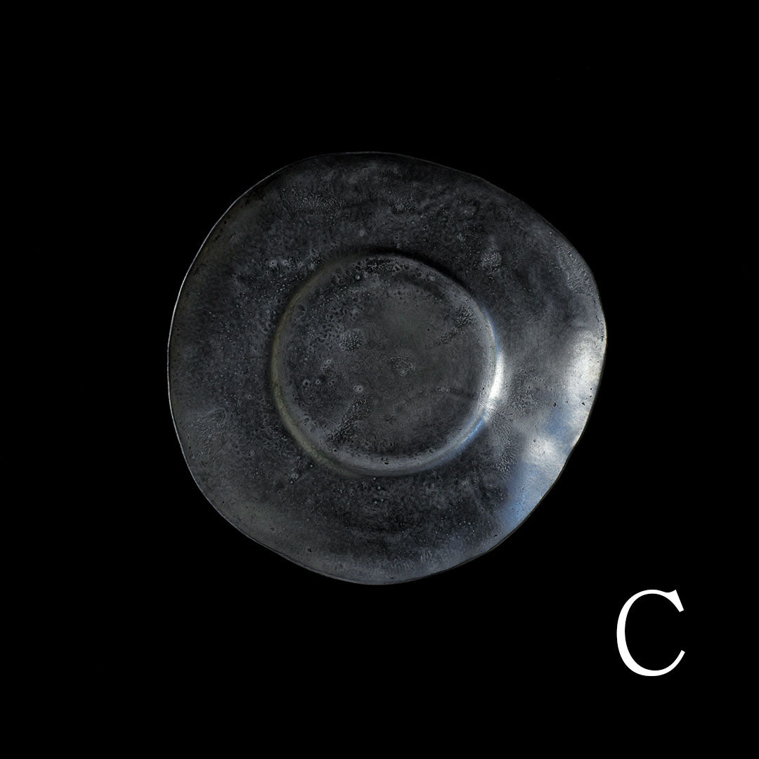 ●25-IY-13銀&白金リムプレート(約21㎝)