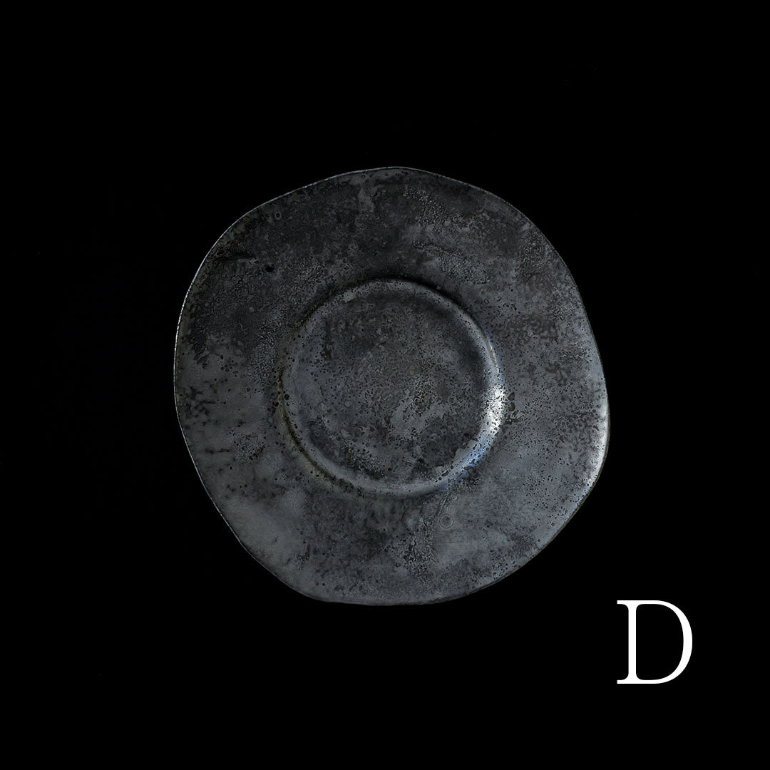 ●25-IY-13銀&白金リムプレート(約21㎝)