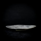 ●25-IY-14銀&白金楕円高台皿/小さ目