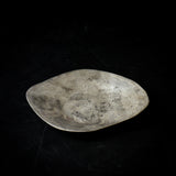 ●25-IY-14銀&白金楕円高台皿/小さ目