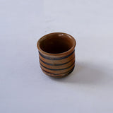 ●25-YT140 茜唐津 縞文筒坏