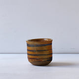 ●25-YT140 茜唐津 縞文筒坏