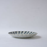 23-18 Shingo Oka Underglaze Blue Plate with Foliate Rim
