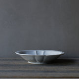 ●24-TS 24 Tomoko Sakai - White Porcelain Katauchi Fluted Rim Bowl (190mm)