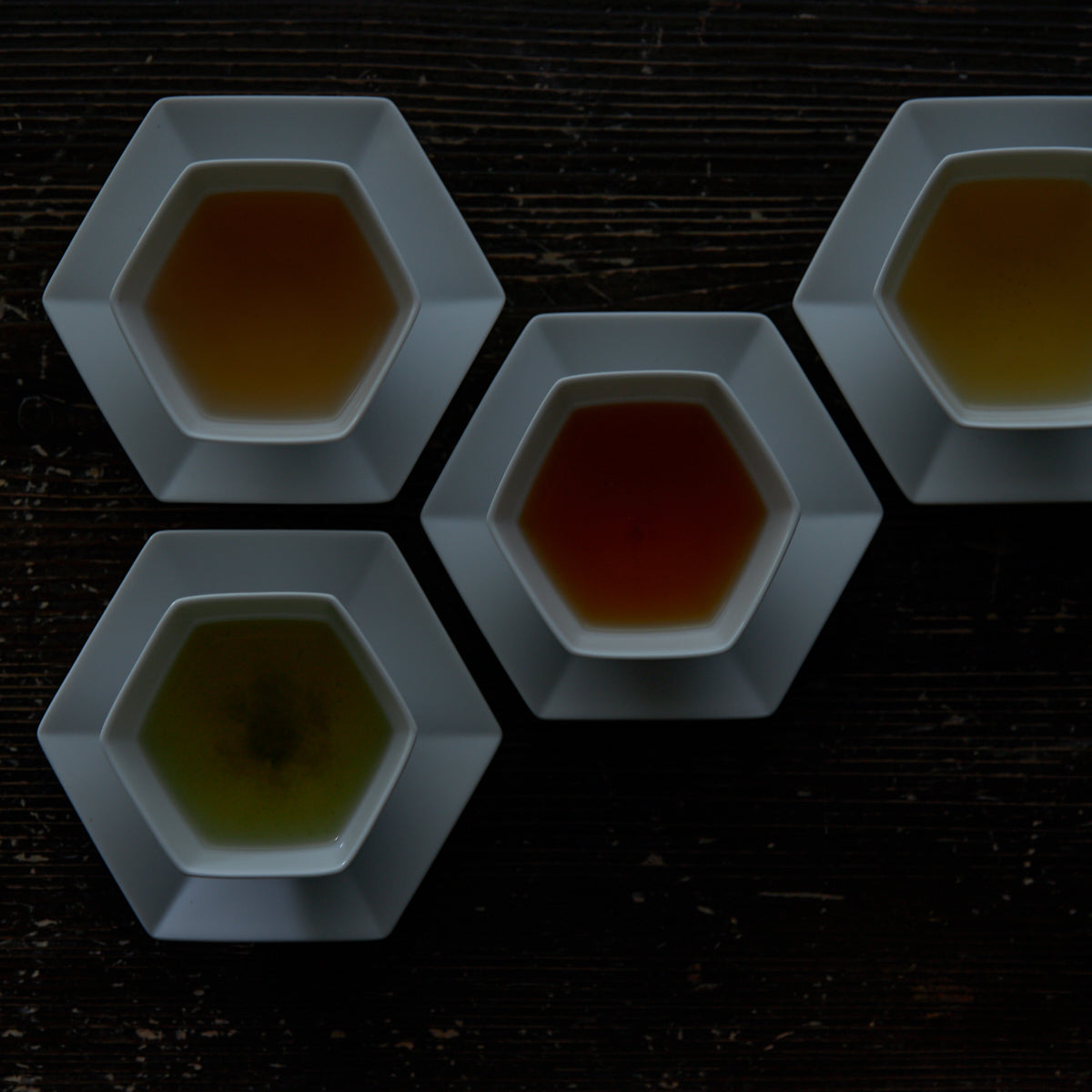 村上雄一 六角ティーボウル&ソーサー 4pcs