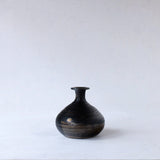 ●24-TY-36 Yohen Black Karatsu Flower Vessel