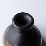 ●24-TY-36 Yohen Black Karatsu Flower Vessel