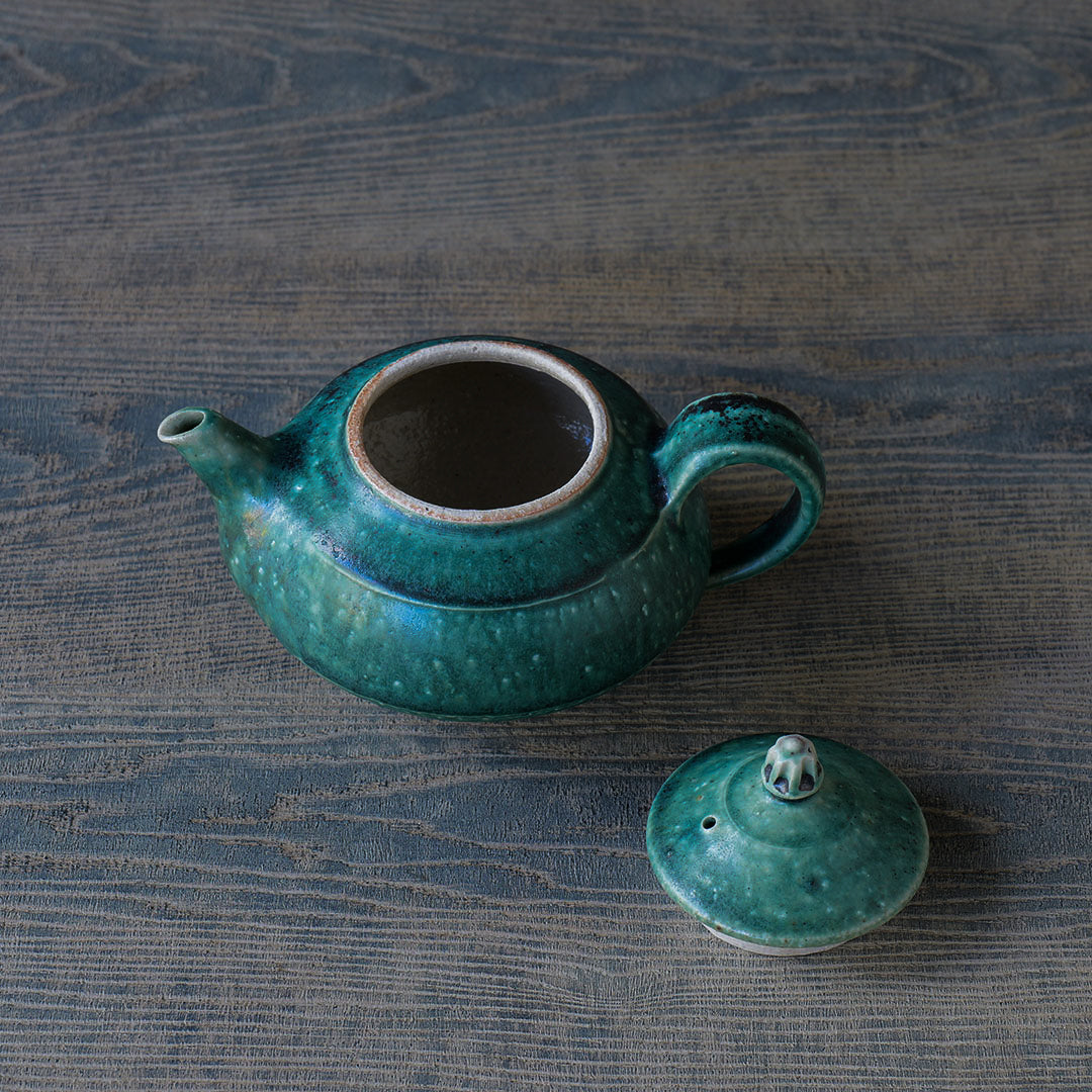 ●24-MS 40 Michikazu Sakai - Oribe Glaze Pot