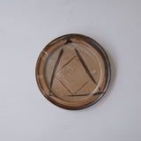 ●25-YT92 絵唐津 〇△□文平皿