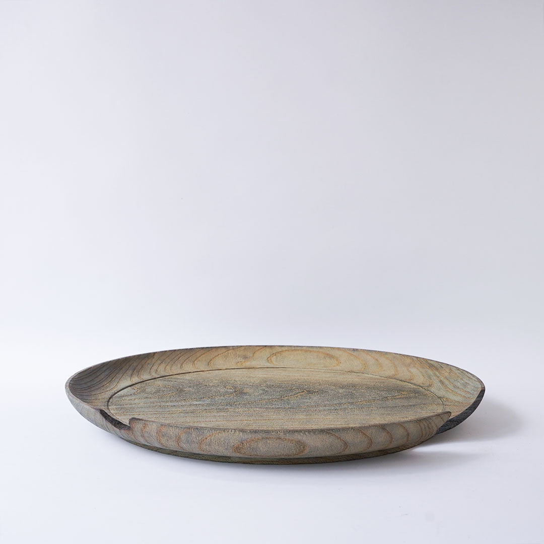 Fuyou Large Tray Gray with Kasugai
