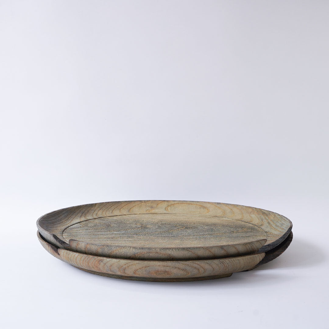 Fuyou Large Tray Gray with Kasugai