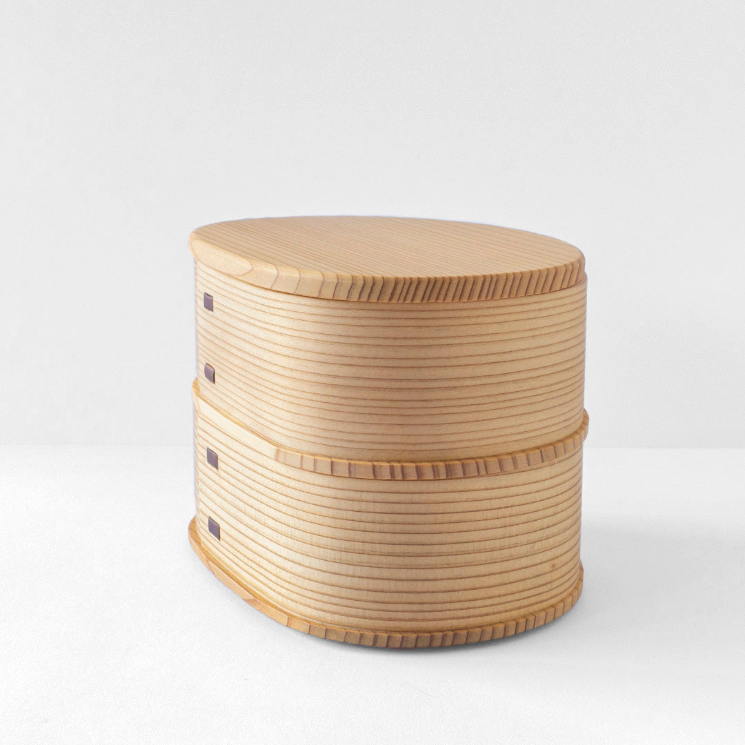 ◆Ryobian - Oval "Magewappa" Lunch Box (2-tier, Gift)
