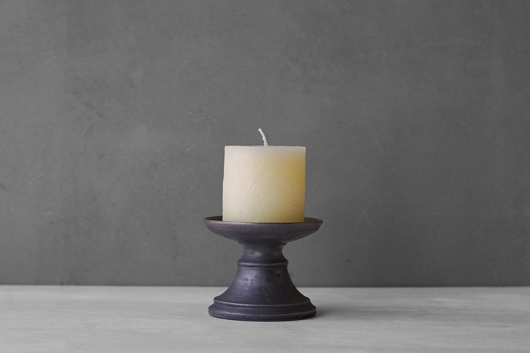 Tatsuya Hattori Silver Glaze Pewter Candlestick