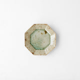 Miyagi Pottery Octangular Plate M Blue Glaze