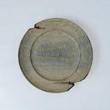 浮様 リム皿 240 鼠  鎹