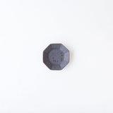 Miyagi Pottery Octangular Plate S Black Glaze