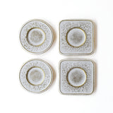 空間鋳造 茶托 Set 4pcs 白金色