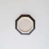 Miyagi Pottery Octangular Plate M Black Glaze
