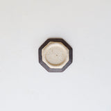Miyagi Pottery Octangular Plate S Black Glaze