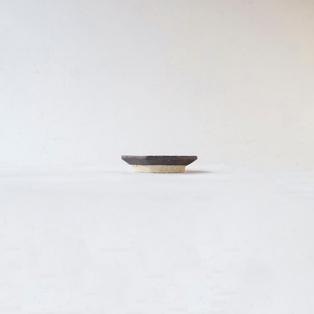 Miyagi Pottery Octangular Plate S Black Glaze
