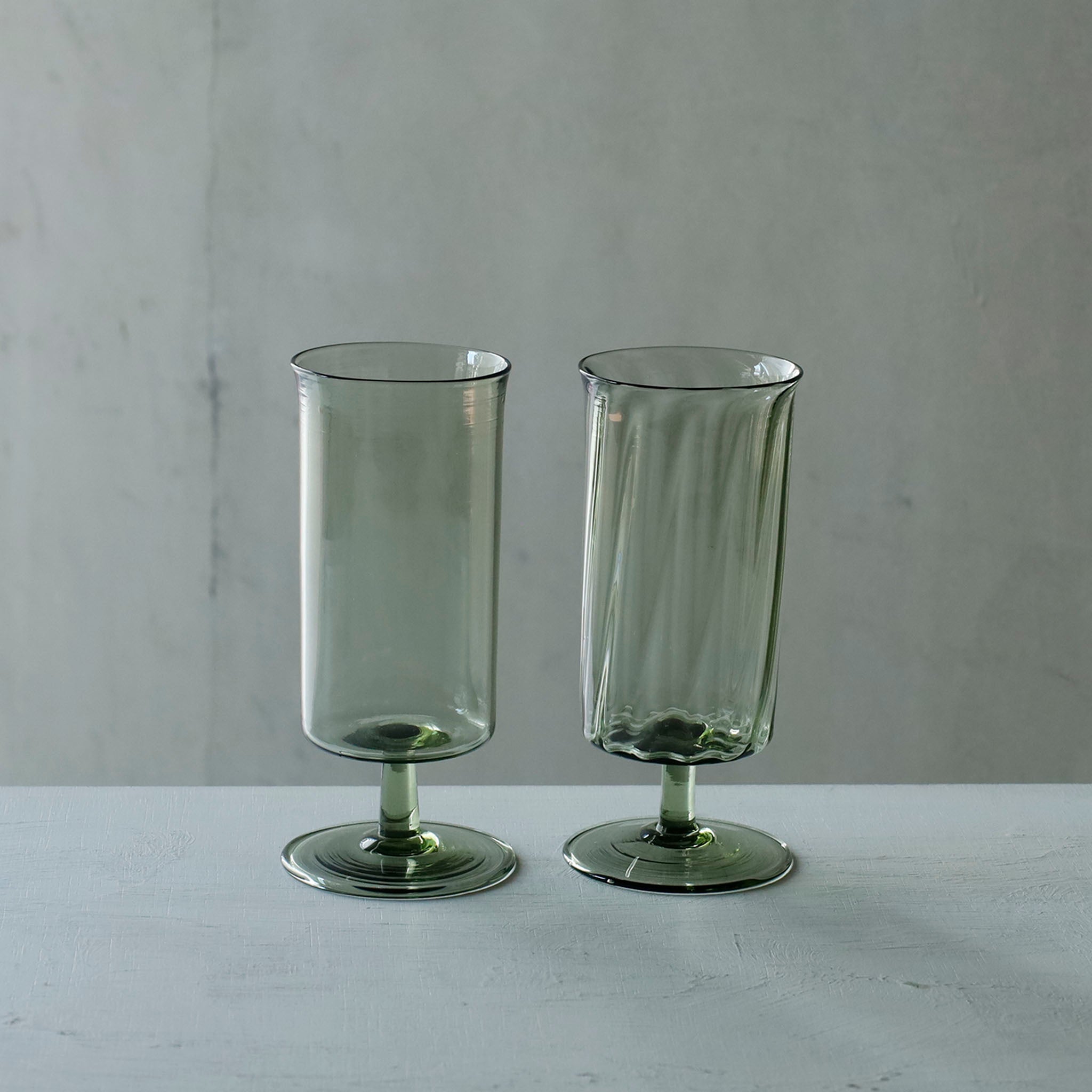 ●26-TE-12 アイスコーヒーグラス MOSS GREEN