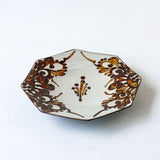 Toubou Makiya Octagonal Plate 18cm Brown
