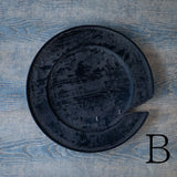 ●25-SD7リム皿 銀鎹 280 黒