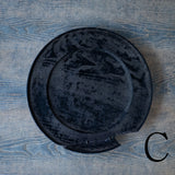 ●25-SD7リム皿 銀鎹 280 黒