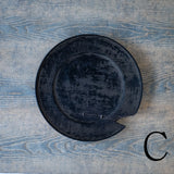 ●25-SD6リム皿 銀鎹 240 黒