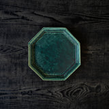 境道一 織部 7寸 8角皿