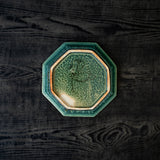 境道一 織部 7寸 8角皿