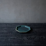 境道一 織部 6寸 8角皿