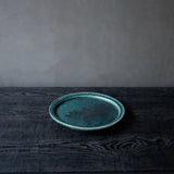 境道一 織部釉 丸皿