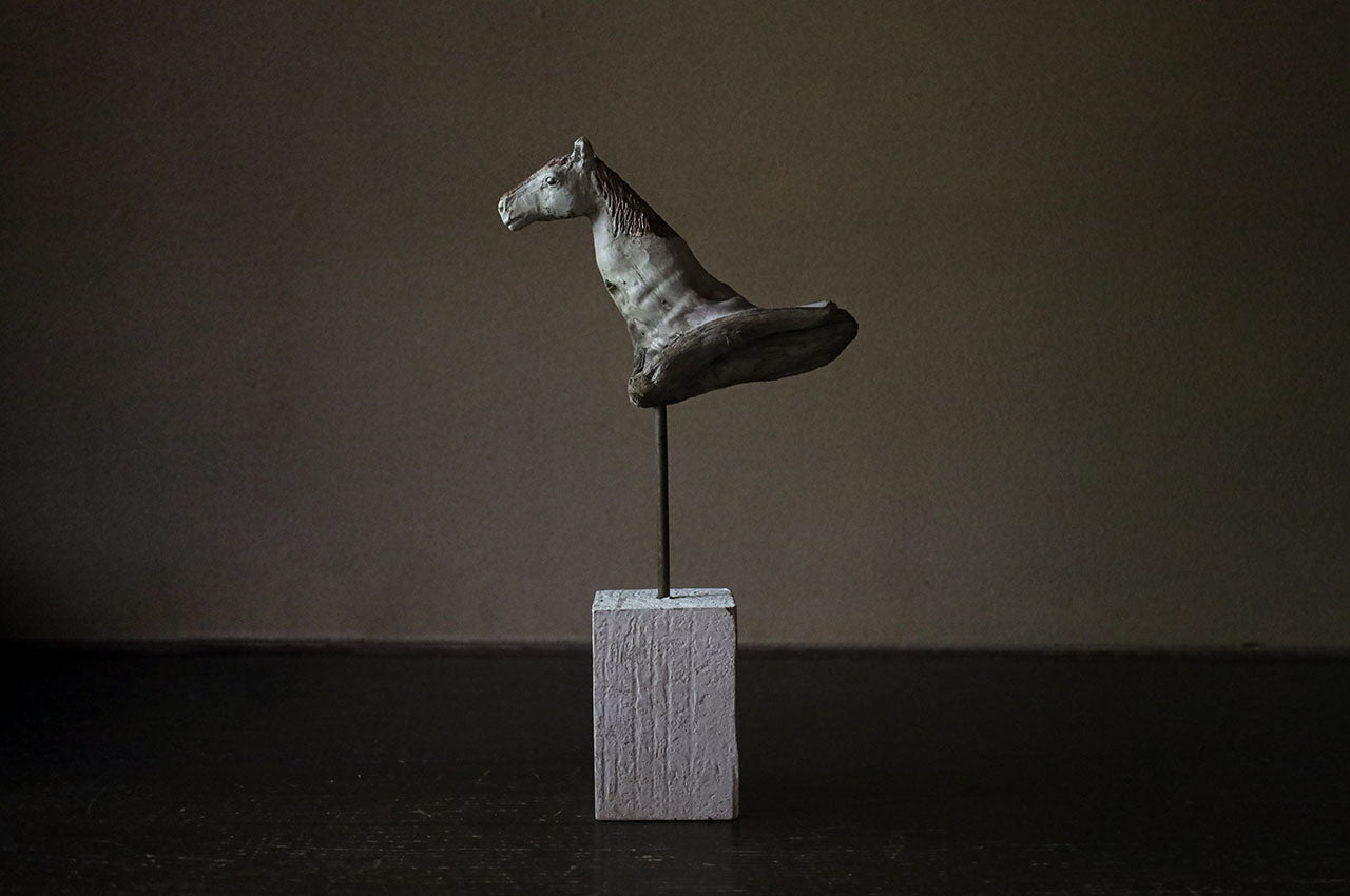 Norihisa Mizuta Brass and Driftwood Horse F