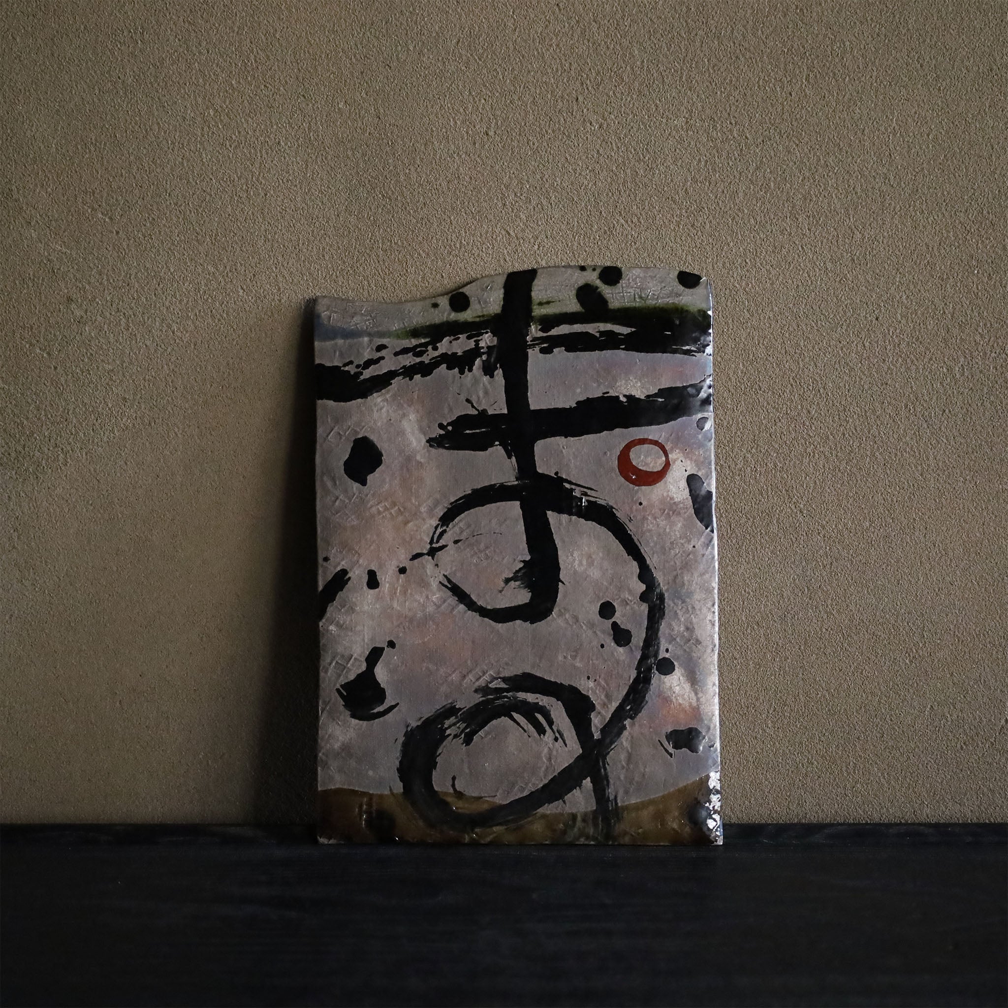 ●24-TO-24 Shingo Oka Silver Porcelain Ceramic Panel "MAMA"