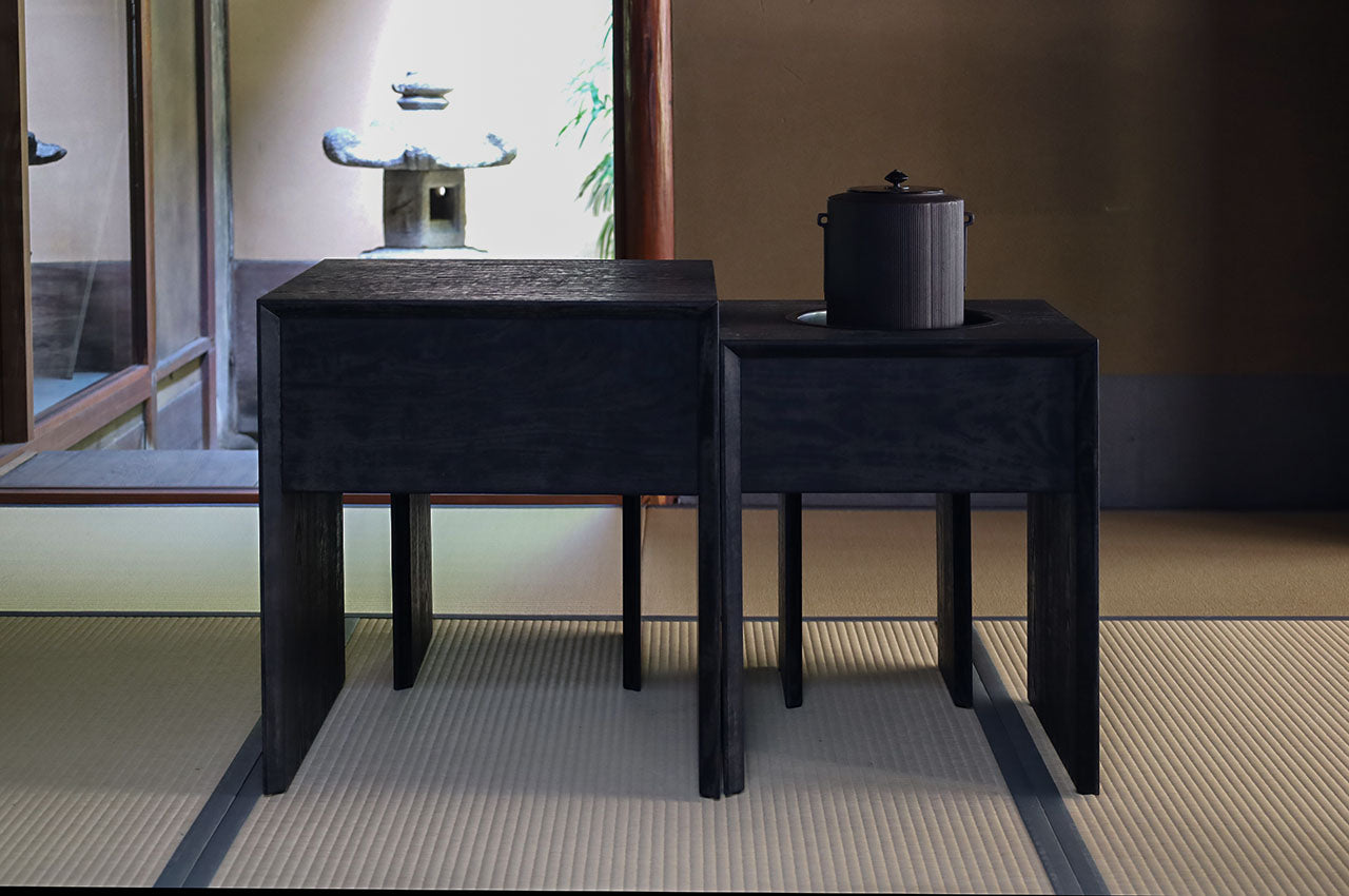 Fuyou Ryurei-joku 4-piece Set Black (a set of tea service tables and chairs)