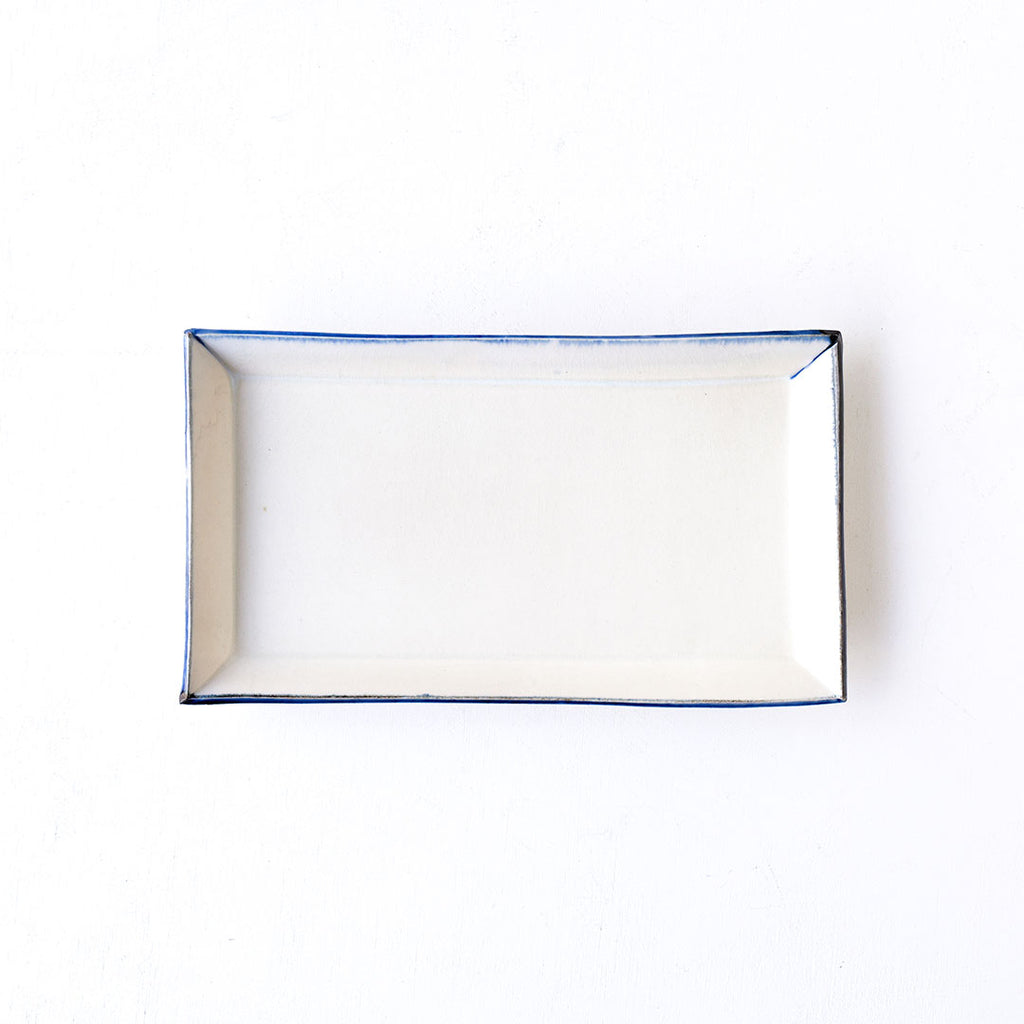 中里花子 長方皿 L ブルー皮鯨 – 雨晴/AMAHARE