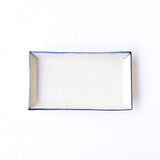 中里花子 長方皿 L ブルー皮鯨