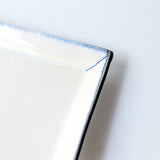 中里花子 長方皿 L ブルー皮鯨