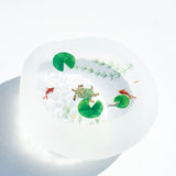 25-10S 久保裕子 石文鎮ー春(中)カメ、ヒブナ ヒツジクサ