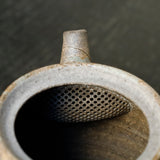 25-10S 陽景窯 焼〆南蛮藻掛ひだすき茶注(カメ型) 桐箱付