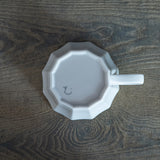 Yuichi Murakami White Porcelain Twelve-Sided Cup & Saucer