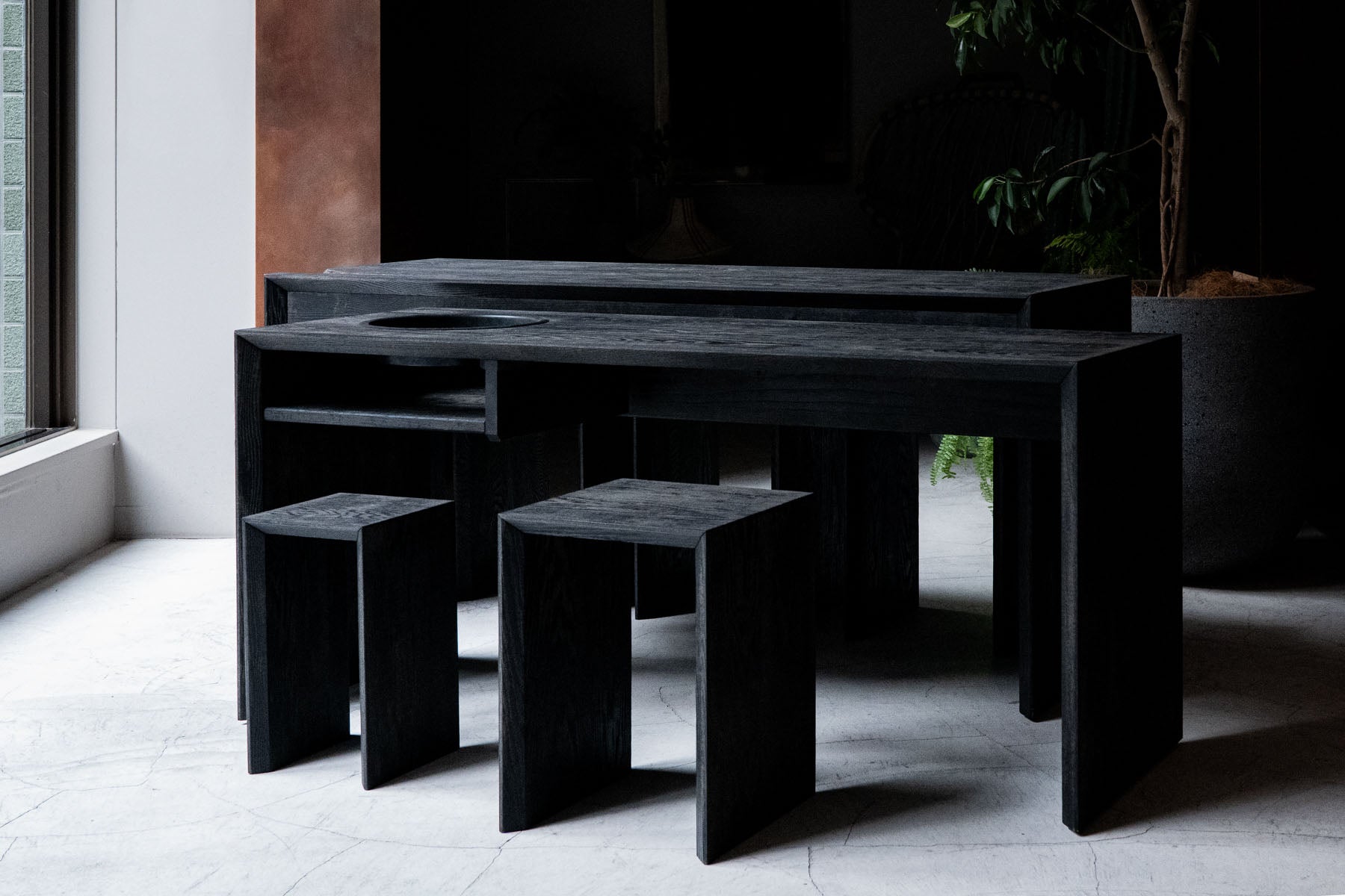 Fuyou Ryurei-joku 7-piece Set (a set of tea service tables and chairs)