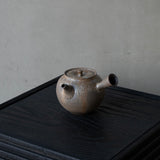 25-10S 陽景窯 焼〆南蛮藻掛ひだすき茶注(カメ型) 桐箱付