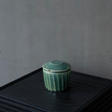 25-10S 境道一 織部釉 フタ物