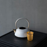 25-10S 空間鋳造 急須 Nanbu 小 白金色 桐箱入