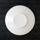 25-10S やまほん陶房 白釉 22cm皿 玉縁